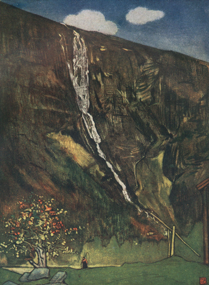 ROMSDAL. 'Romsdals Waterfall' by Nico Jungman. Norway 1905 old antique print